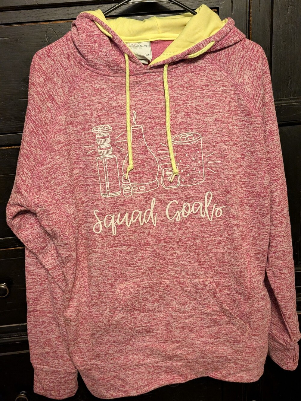 Scentsy Pink 'Squad Goals' Heathered Hoodie with Yellow Accent